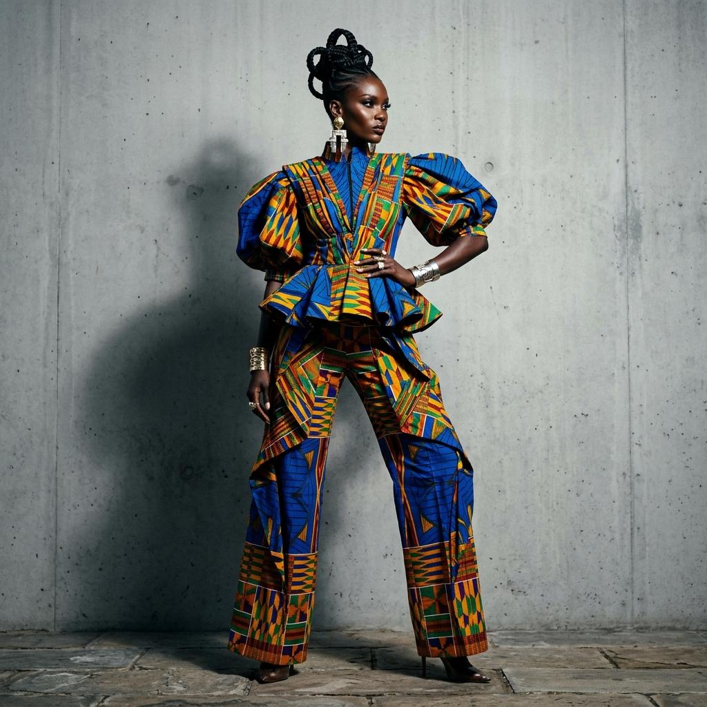 African fashion designer at work
